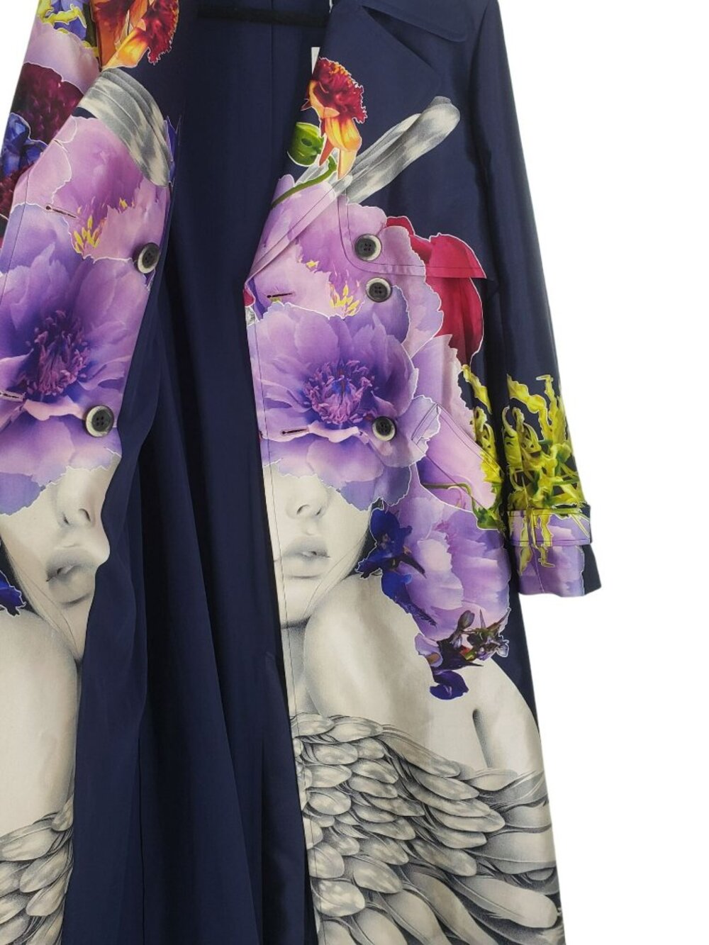 Jason Wu $4995 Rainbow Silk Trench Coat Maximalist Art to Wear Spring Unique - Picture 13 of 16